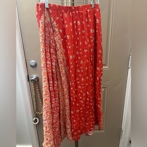 free people orange floral skirt